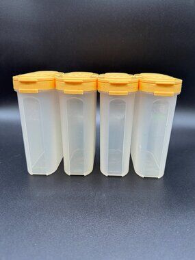 VTG Tupperware Modular Mates Spice Keeper Shaker Containers Yellow set of 4